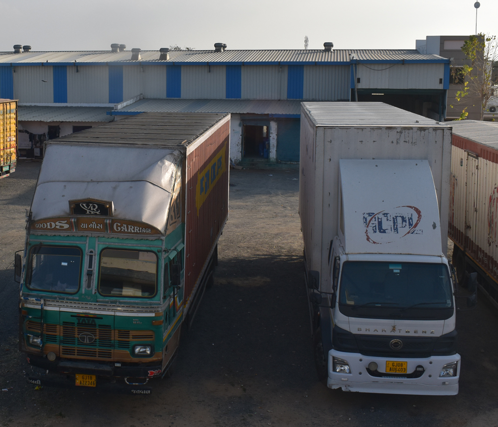 Trucks At Gurudev Containers - Palanpur