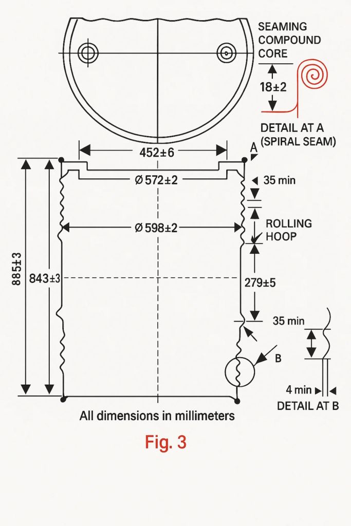 Drums with Spiral-Triple Seam 2